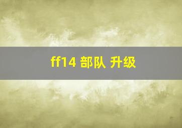 ff14 部队 升级